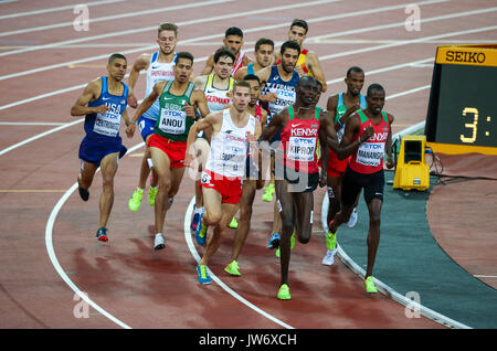 Londra, Regno Unito. 10 Ago, 2017. Londra, Agosto 10 2017 . Uomini 1500m riscalda il giorno sette della IAAF London 2017 Campionati del mondo presso il London Stadium. Credito: Paolo Davey/Alamy Live News Foto Stock