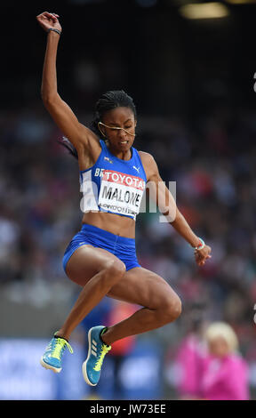 Londra, Regno Unito. 11 Ago, 2017. Chantel Malone del British Virgin Island salti nel salto in lungo Finale a Londra presso la IAAF 2017 Campionati del Mondo di atletica leggera. Credito: Ulrik Pedersen/Alamy Live News Foto Stock