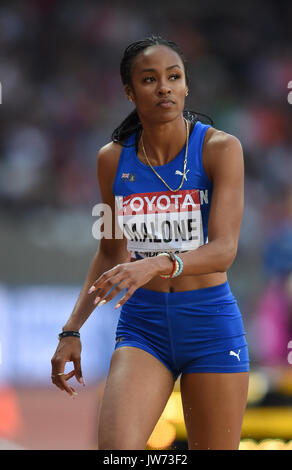 Londra, Regno Unito. 11 Ago, 2017. Chantel Malone del British Virgin Island salti nel salto in lungo Finale a Londra presso la IAAF 2017 Campionati del Mondo di atletica leggera. Credito: Ulrik Pedersen/Alamy Live News Foto Stock