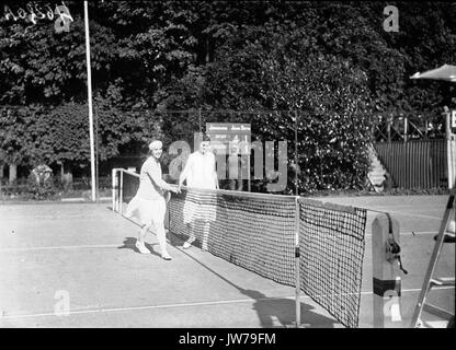 Aussem vs Peacock, 1927 campionati francesi Foto Stock