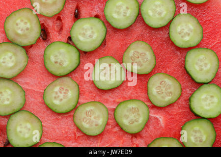 Fette di anguria sfondo texture Foto Stock