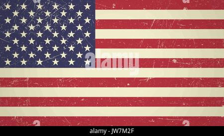 American vintage flag. Illustrazione Vettoriale