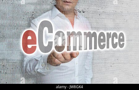 ECommerce con la matrice e imprenditore concetto. Foto Stock