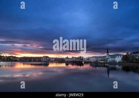 Reykjavik rown giù. Reykjavik è la capitale d'Islanda Foto Stock