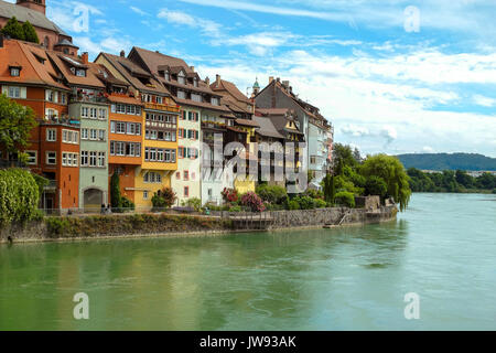 Vista sulla splendida città di confine Laufenburg, Svizzera. Foto Stock