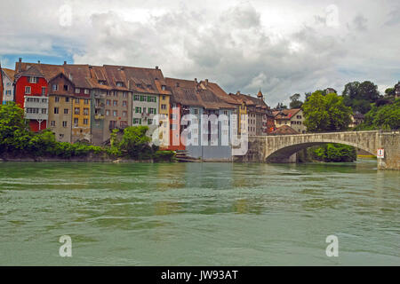 Vista sulla splendida città di confine Laufenburg, Svizzera. Foto Stock