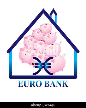 Risparmio di denaro - piggy banche isolato Foto Stock