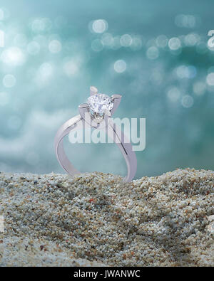 Anello di diamante Foto Stock
