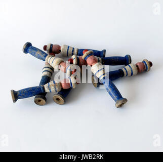 Vecchio bambole in legno, per calcetto o simili Foto Stock