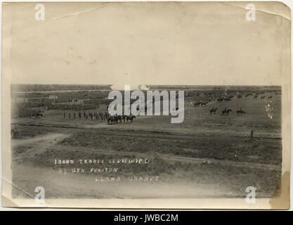 13.000 truppe rivisto da Gen Funston, Llano Grande - americano delle truppe di frontiera e la rivoluzione messicana Foto Stock