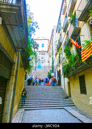 Pals, Girona, Spagna - 15 Settembre 2015: la città vecchia di Pals in Girona, in Catalogna, Spagna. Foto Stock