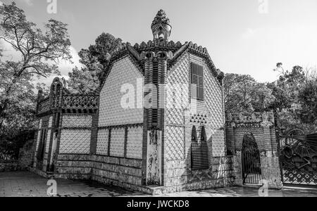 Famoso Finca Güell di Barcellona - un'attrazione turistica Foto Stock