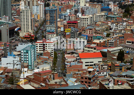 Vista dal Mirador Killi Killi, La Paz, Bolivia, Sud America Foto Stock