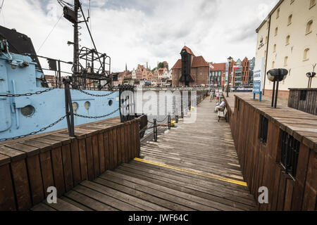 Gdansk, Polonia - agosto 04,2017: fiume Vistola nella storica città di Gdansk, Polonia. Foto Stock