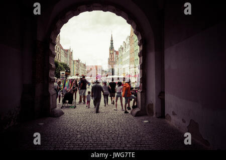 Gdansk, Polonia - 04 agosto 2017: vista sulla città vecchia di Danzica, Polonia Foto Stock