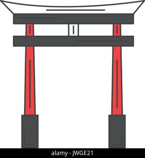 Portale giapponese icona isolato Illustrazione Vettoriale