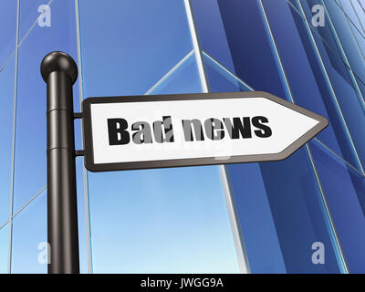 News concept: segno cattive notizie sulla costruzione di sfondo Foto Stock