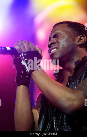 Jason Derulo esegue 2010 Power 106 Powerhouse concerto Honda Center 19,2010 giugno Anaheim. Foto Stock