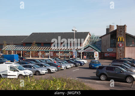 Annandale Water stazione di servizio autostradale a J16 sulla A74(M) vicino a Lockerbie, in Scozia, gestito da Roadchef Foto Stock