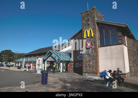 Annandale Water stazione di servizio autostradale a J16 sulla A74(M) vicino a Lockerbie, in Scozia, gestito da Roadchef Foto Stock