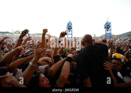 Sen dog Cypress Hill folla 2007 rock festival di campane di San bernardino,ca Foto Stock