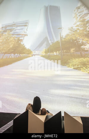 Singapore. 12 Ago, 2017. Editoriale le foto scattate a Zaha Hadid Architects: Reimagining mostra di architettura di Singapore dell'arte del Museo della Scienza di credito: Chuen Siang Tan/Alamy Live News Foto Stock