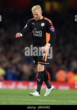 Il Leicester City portiere KASP ARSENAL V LEICESTER CITY Emirates Stadium Londra Inghilterra 11 Agosto 2017 Foto Stock