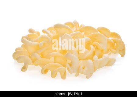 Patate a spirale snack isolati su sfondo bianco Foto Stock
