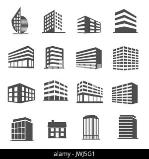Costruzione di set di icone vettore Foto Stock
