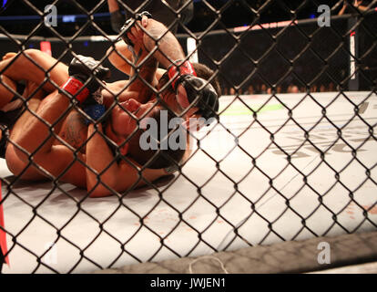 Brandon moreno prende sergio pettis durante ufc fight night 114 città del Messico, Messico Foto Stock