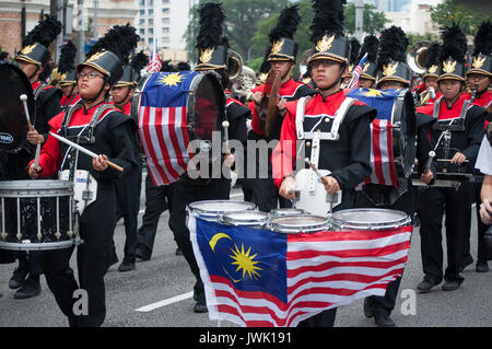 Kuala Lumpur, Malesia - 31 agosto 2014: Marching Band durante la Malaysia ha 57th Giorno Di Indipendenza parata tenutasi in piazza Merdeka, Kuala Lumpur. Foto Stock