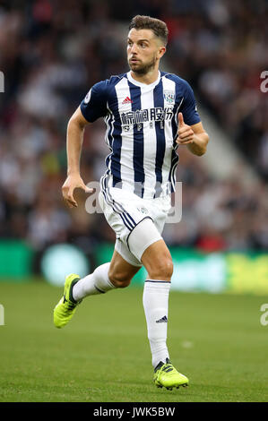 West Bromwich Albion Jay Rodriguez durante il match di Premier League al The Hawthorns, West Bromwich. Stampa foto di associazione. Picture Data: Sabato 12 Agosto, 2017. Vedere PA storia SOCCER West Brom. Foto di credito dovrebbe leggere: Nick Potts/filo PA. Restrizioni: solo uso editoriale nessun uso non autorizzato di audio, video, dati, calendari, club/campionato loghi o 'live' servizi. Online in corrispondenza uso limitato a 75 immagini, nessun video emulazione. Nessun uso in scommesse, giochi o un singolo giocatore/club/league pubblicazioni. Foto Stock