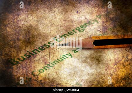 Business piano di emergenza per il concetto di grunge Foto Stock