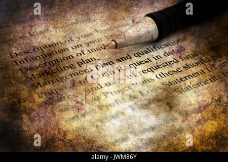 Business plan concetto grunge Foto Stock