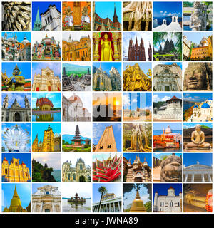 Monumenti del mondo collage Foto Stock