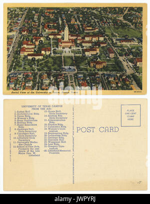 Vista aerea della University of Texas di Austin, Texas Foto Stock