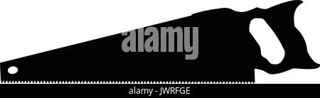 Un bianco e nero silhouette di una sega Illustrazione Vettoriale
