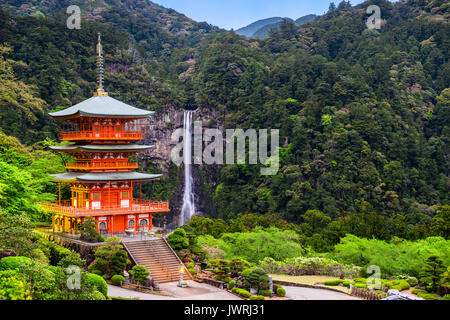 La Nachi, Giappone presso la pagoda di Seigantoji e Nachi no Taki cascata. Foto Stock