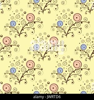 Abstract seamless elementi floreali Illustrazione Vettoriale