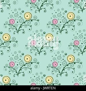 Abstract seamless elementi floreali Illustrazione Vettoriale