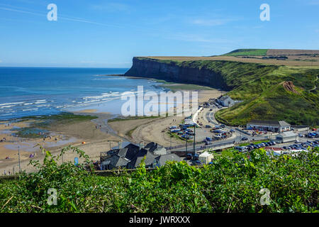 Saltburn dal mare visto da Huntcliffe, inglese località balneare Foto Stock