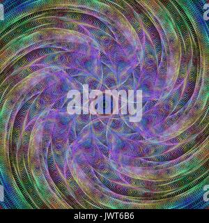 Computer a spirale generata sullo sfondo di Fractal Illustrazione Vettoriale