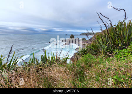 Serata a Cape Foulwind, Westport, Nuova Zelanda Foto Stock