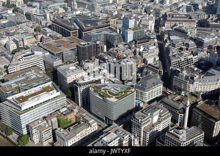 Vista aerea di King William Street London EC4 Foto Stock