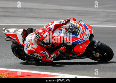 Spielberg, Austria. 13 Ago, 2017. 99Jorge Lorenzo durante le gare del Campionato del Mondo MotoGP al Red Bull Ring in Austria. Credito: Petr Toman/Alamy Live News Foto Stock