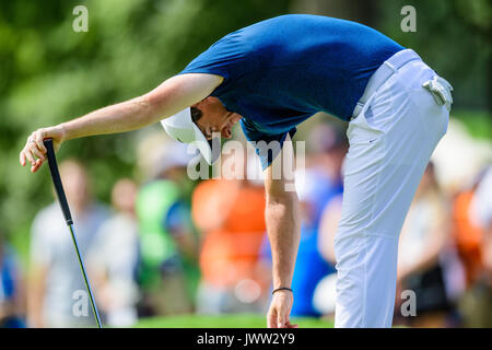 Charlotte, NC, Stati Uniti d'America. 13 Agosto, 2017. Il Golfer Rory McIlroy durante il campionato di PGA domenica 13 agosto 2017 a cava di quaglia in Charlotte, NC. Giacobbe Kupferman/CSM/Alamy Live News Foto Stock