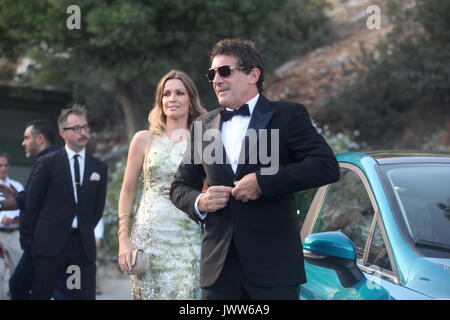 Agosto 13, 2017. 13 Ago, 2017. Marbella, Andalusia - Attore spagnolo Antonio Banderas arriva alla ottava edizione della starlite Gala Benefico in Marbella, Andalusia, Spagna, 13 agosto 2017. Credito: Fotos Lorenzo Carnero/ZUMA filo/Alamy Live News Foto Stock