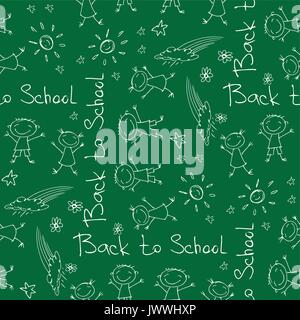 Si torna a scuola - penna sketch sfondo senza giunture. Può essere utilizzato per la carta da parati, riempimenti, tessile, pagina web background e texture di superficie. Vector illu Illustrazione Vettoriale