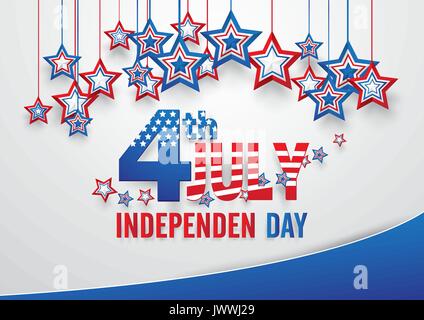 Giorno di indipendenza il 4 ° luglio. Felice giorno di indipendenza lo sfondo Illustrazione Vettoriale