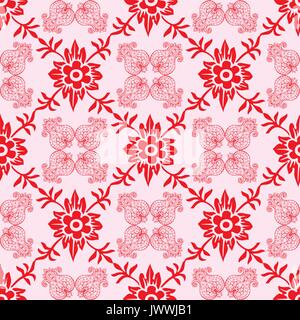 Modello senza cuciture con fiori ornamentali . Disegno a mano. Seamless pattern può essere utilizzato per la carta da parati, riempimenti, sfondi per pagine web, testo di superficie Illustrazione Vettoriale